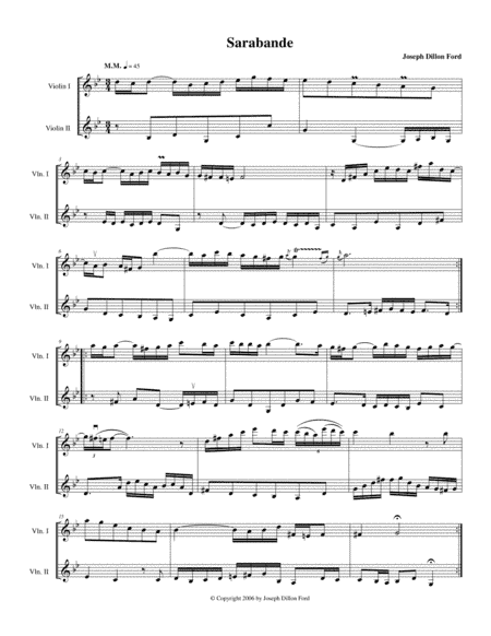 Suite for Two Violins - 3 Sarabande