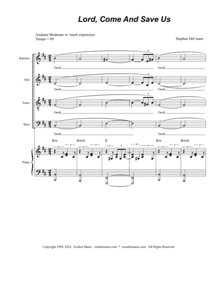 Lord, Come And Save Us (Psalm 146) (Solo and SATB)