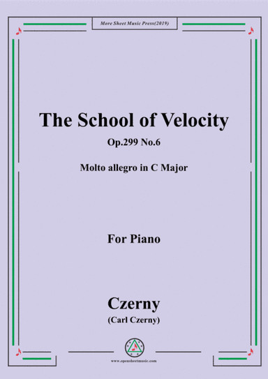 Czerny-The School of Velocity,Op.299 No.6,Molto allegro in C Major,for Piano (arr. MSM)
