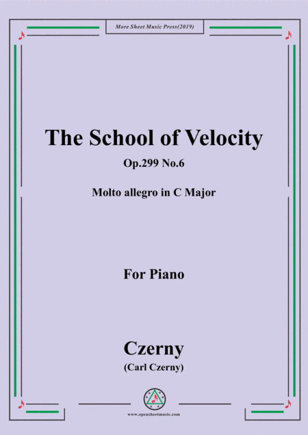 Czerny-The School of Velocity,Op.299 No.6,Molto allegro in C Major,for Piano (arr. MSM)