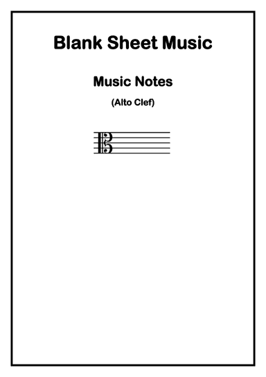 Blank Sheet Music (Alto Clef)