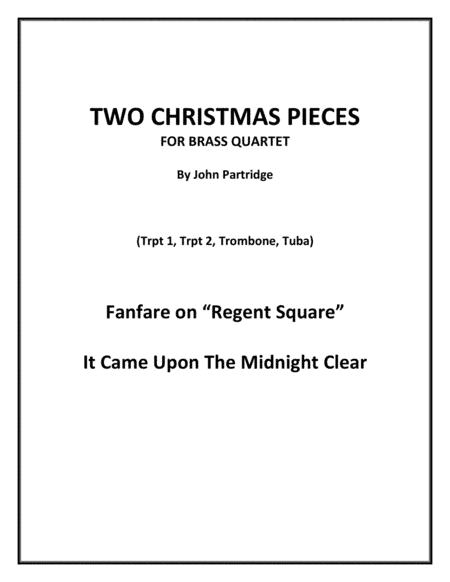 Two Christmas Pieces for Brass Quartet - Score and Parts (arr. John Partridge)