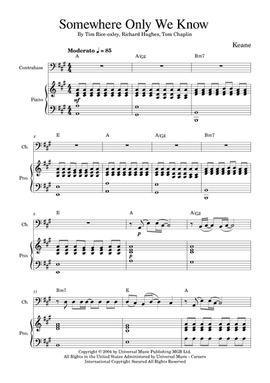 Somewhere Only We Know (arr. Golden Skull Editions)