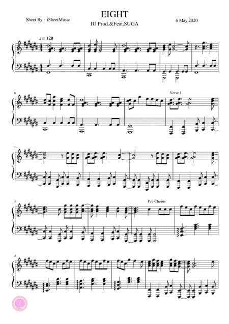 Eight (prod. & Feat. Suga Of Bts) (arr. iSheetMusic)