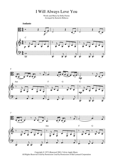 I Will Always Love You (arr. Kaiserin Rebecca)