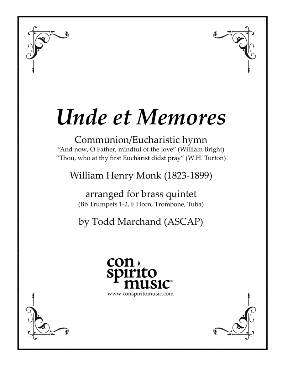 Unde et Memores (Communion hymn) - brass quintet (arr. Todd Marchand (ASCAP))