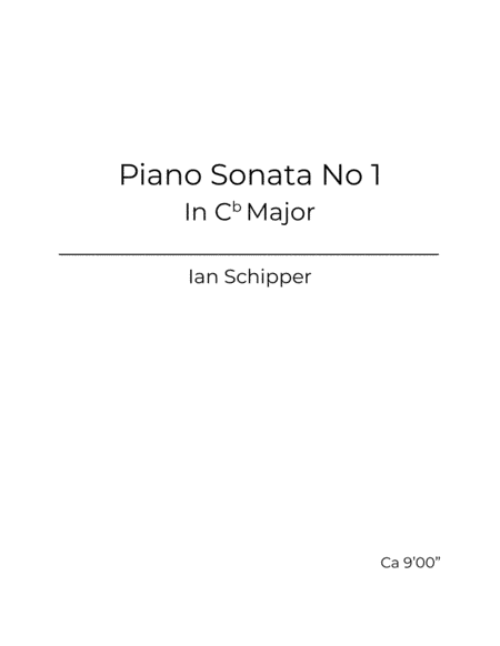 Piano Sonata No 1