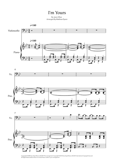 I'm Yours (arr. Matthew pyeon)