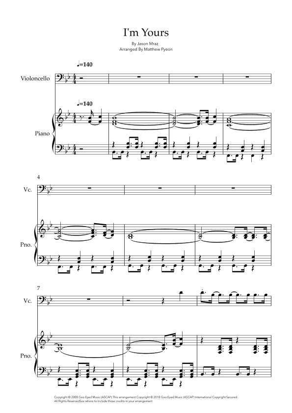 I'm Yours (arr. Matthew pyeon)