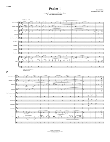 Psalm 1 for Trombone Quartet or Organ and Brass (arr. Fetter, David)