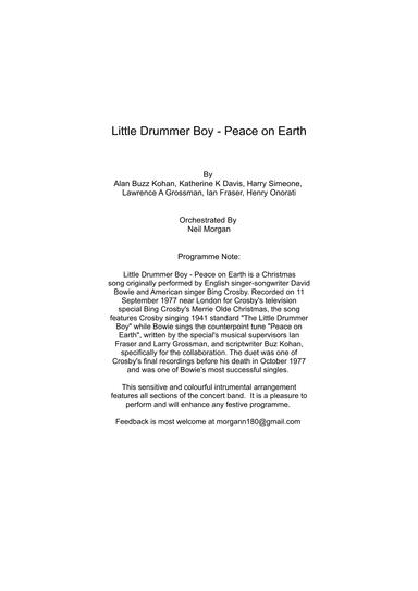 Little Drummer Boy/peace On Earth (arr. Neil Morgan)