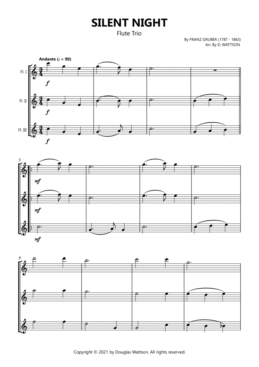 Silent Night flute trio (arr. Douglas Wattson)