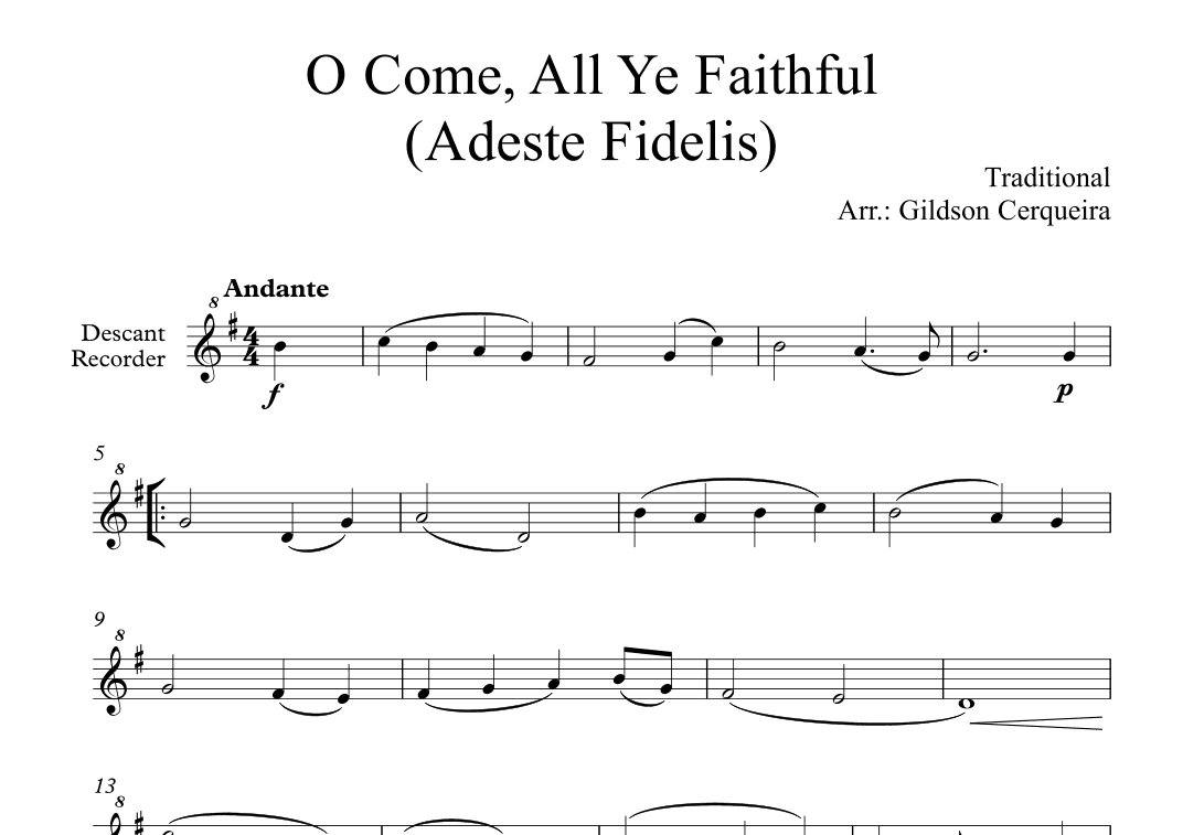 O Come, All Ye Faithful (Adeste Fidelis) (arr. Gildson Cerqueira)