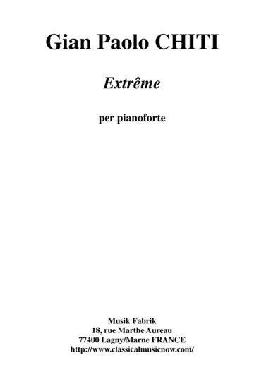 Gian Paolo Chiti: Extrême for piano