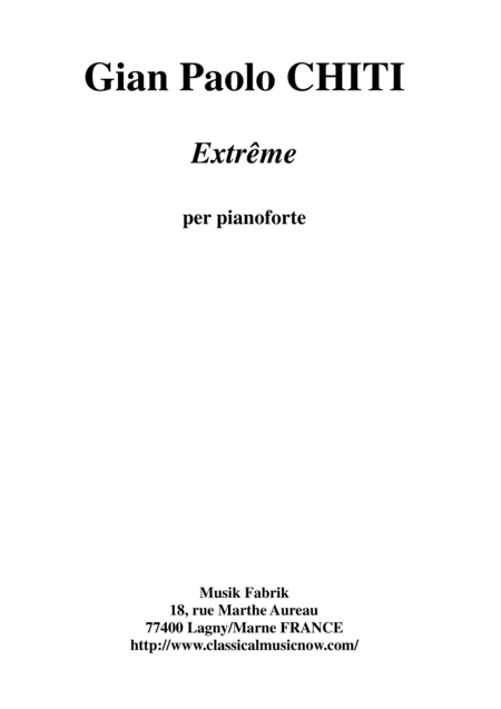 Gian Paolo Chiti: Extrême for piano