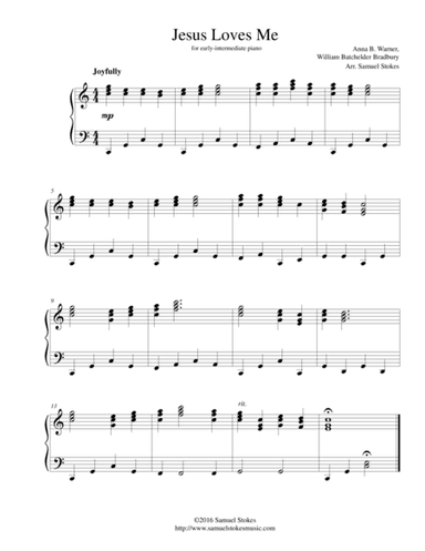 Jesus Loves Me - for early intermediate piano (arr. Samuel Stokes)