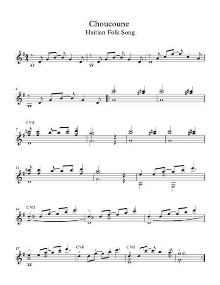 Choucoune Haitian Folk Song (arr. Milan Mitic)