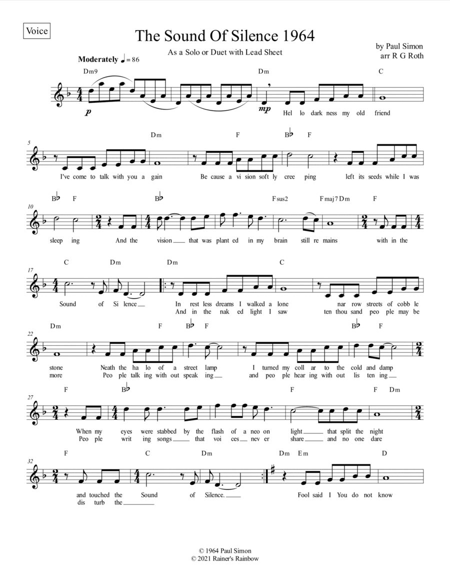 The Sound Of Silence (arr. R G Roth)