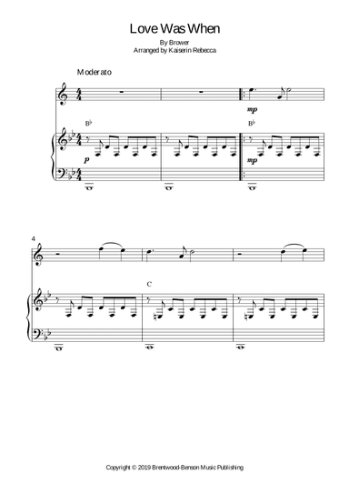 Love Was When (arr. Kaiserin Rebecca)