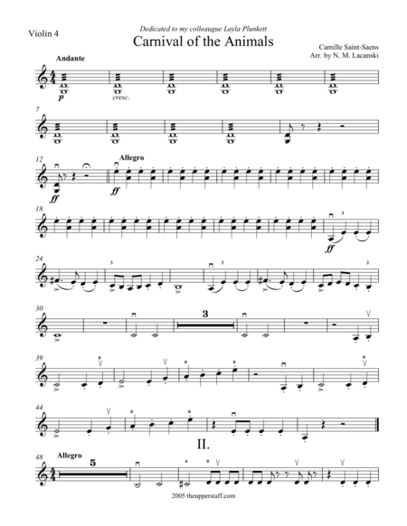 Carnival of the Animals (arr. Nick Lacanski)