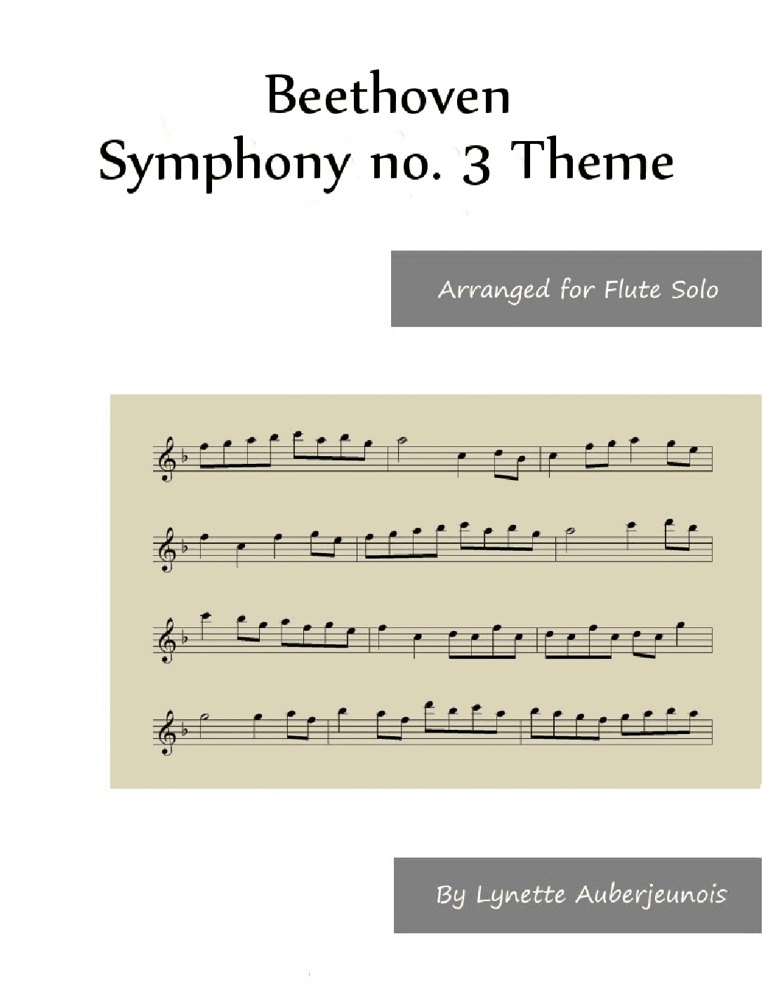 Symphony no. 3 Theme - Flute Solo (arr. Lynette Auberjeunois)