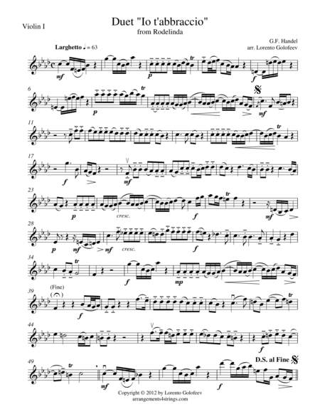 Duet "Io t'abbraccio" from Rodelinda (arr. Lorento Golofeev)
