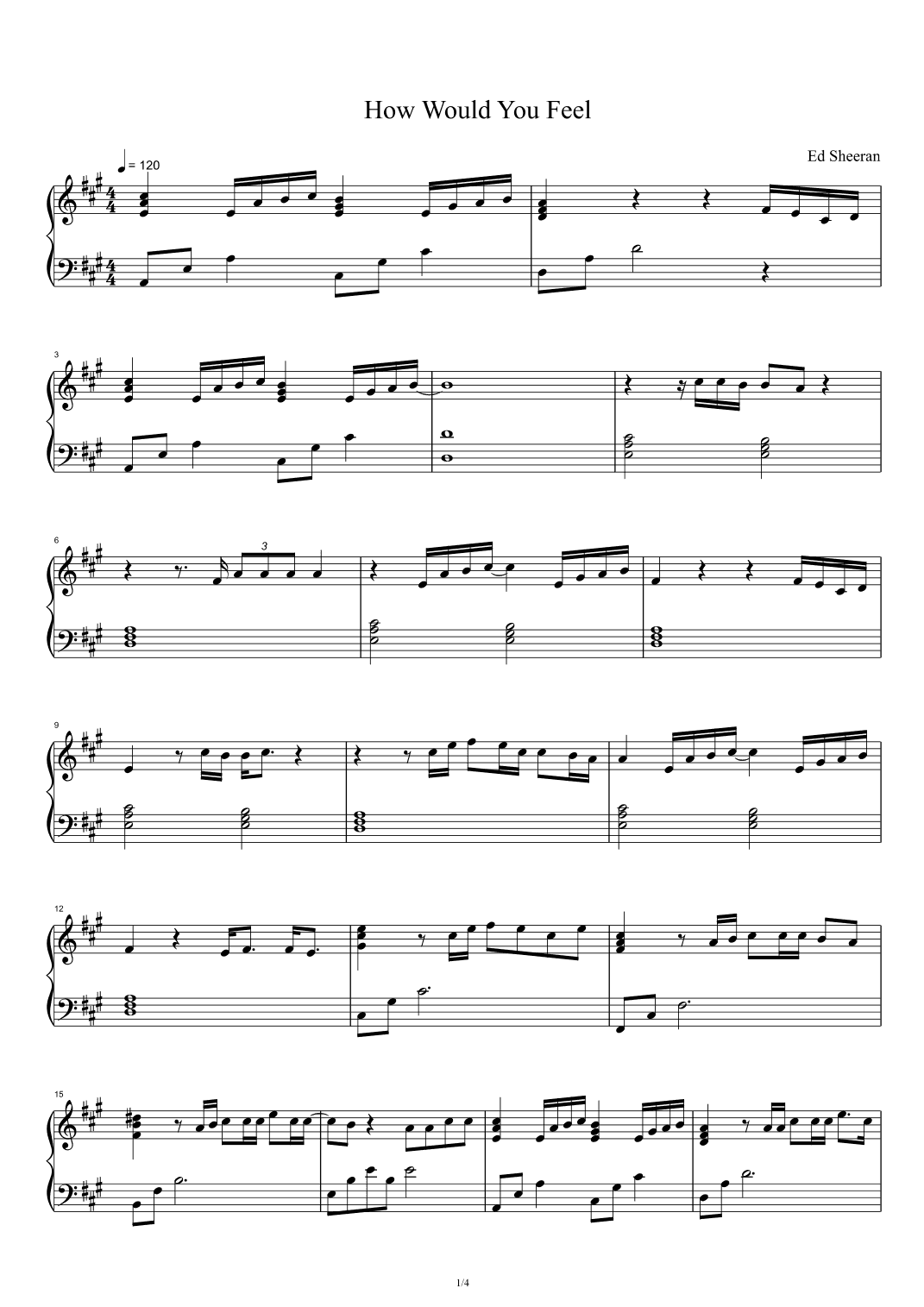 How Would You Feel (paean) (arr. Ed Sheeran)
