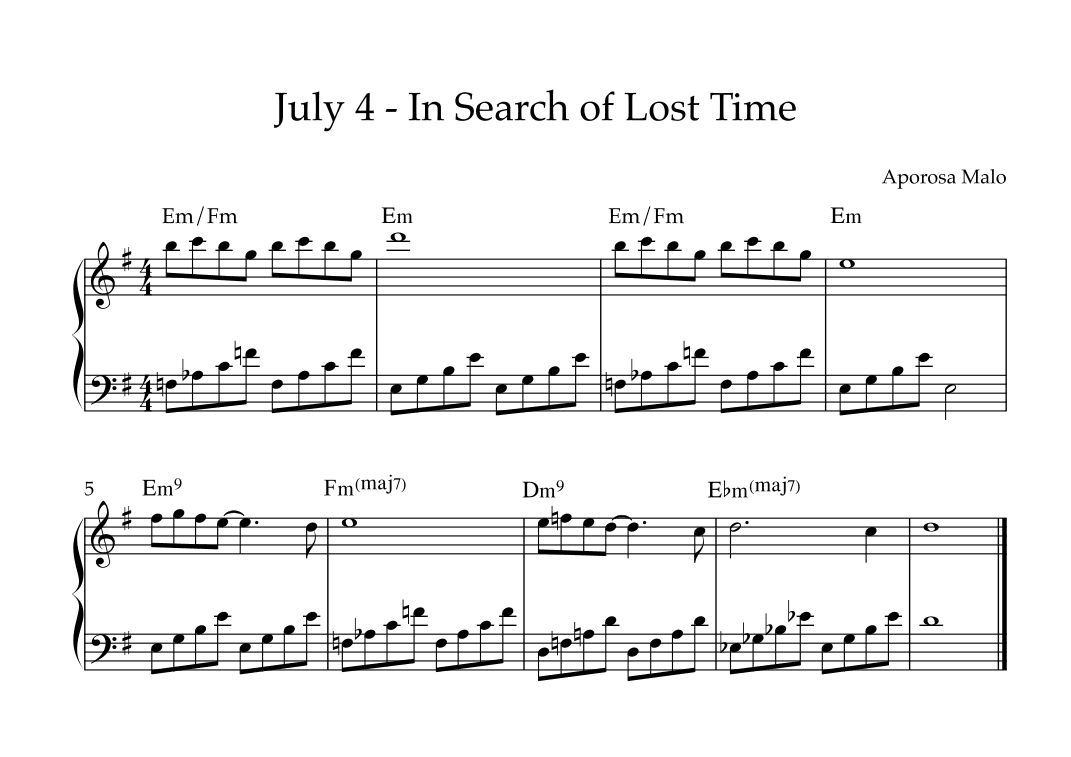 July 4 - In Search of Lost Time