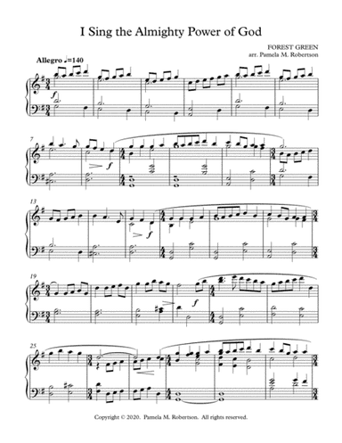 I Sing the Almighty Power of God (FOREST GREEN) (arr. Pamela M. Robertson)