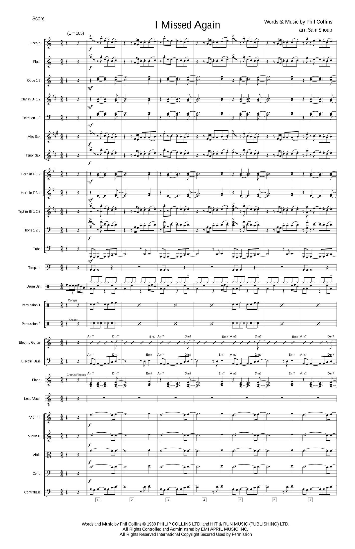 I Missed Again (arr. Sam Shoup)