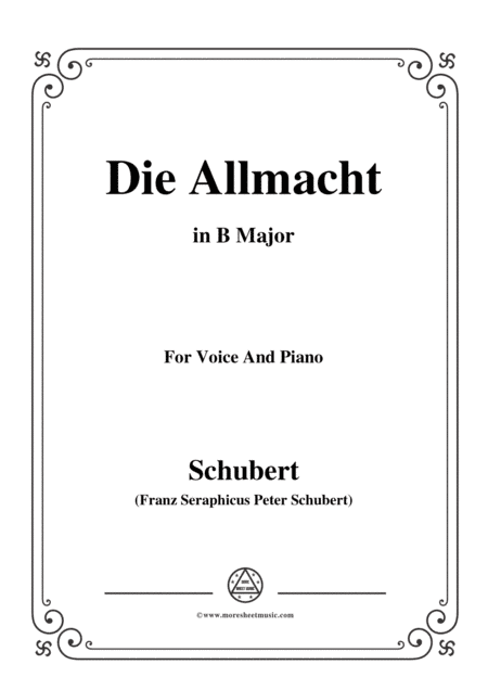 Schubert-Die Allmacht,Op.79 No.2,in B Major,for Voice&Piano (arr. MSM)