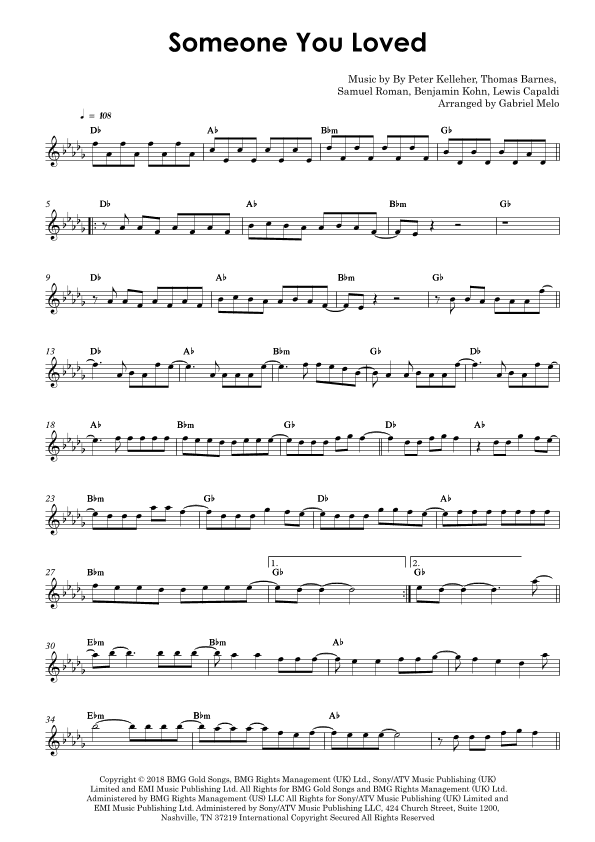 Someone You Loved (arr. Gabriel Melo)