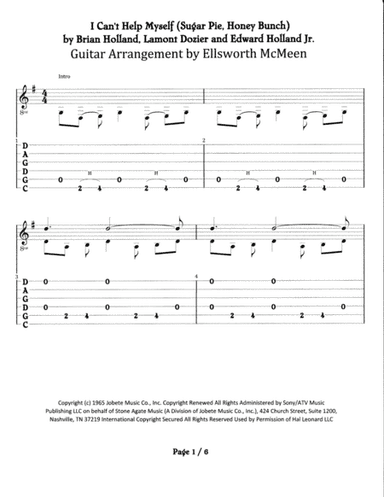 I Can't Help Myself (Sugar Pie, Honey Bunch) (arr. Ellsworth McMeen)