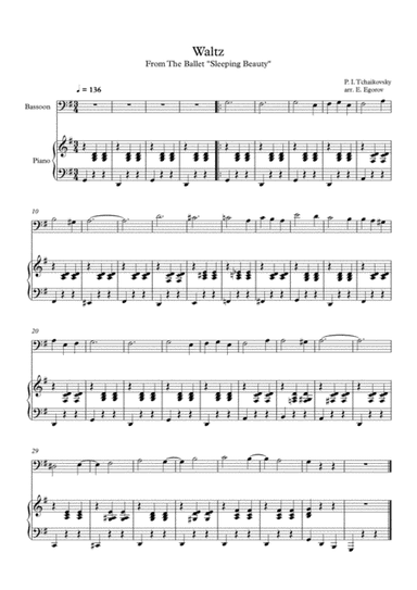Waltz (Sleeping Beauty), Peter Ilyich Tchaikovsky, For Bassoon & Piano (arr. Eugene Egorov)