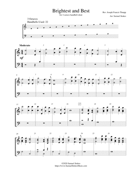 Brightest and Best - for 3-octave handbell choir (arr. Samuel Stokes)