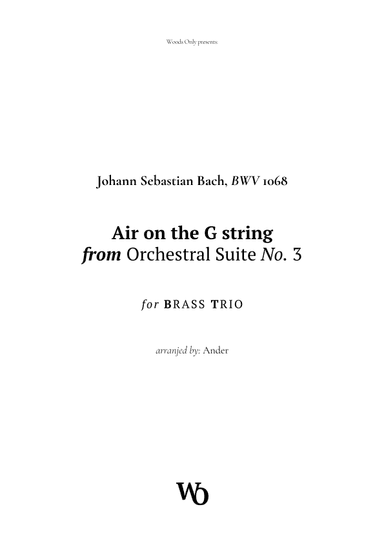 Air on the G String by Bach for Brass Trio (arr. Ander)