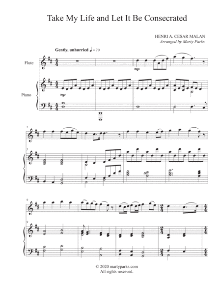 Take My Life and Let It Be Consecrated (Flute-Piano) (arr. Marty Parks)