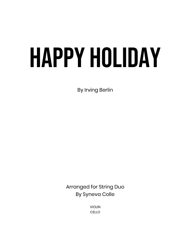 Happy Holiday (arr. Syneva Colle)