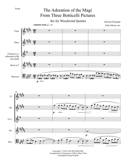 L Adorazione Dei Magi Da Trittico Botticelliano (arr. John Gibson)