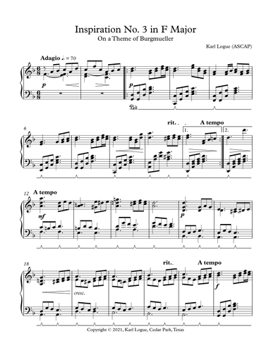 Inspiration No. 3 in F Major on a Theme of Burgmueller