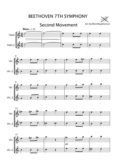 Beethoven 7th Symphony - (2nd Movement) Violin Duet (arr. Ellen Macpherson)