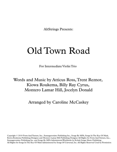 Old Town Road (remix) (arr. Caroline McCaskey)