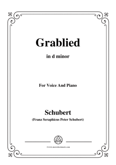 Schubert-Grablied,in d minor,D.218,for Voice and Piano (arr. MSM)