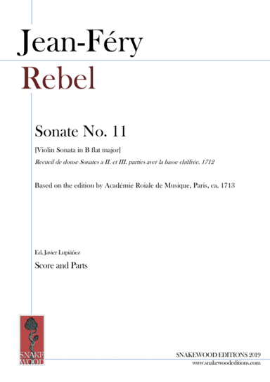 Rebel – Violin Sonate N. 11 (1712) Score and Parts (arr. Sneakwood Editions)