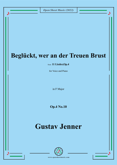 Jenner-Beglückt,wer an der Treuen Brust,in F Major,Op.4 No.10 (arr. OSM Press)