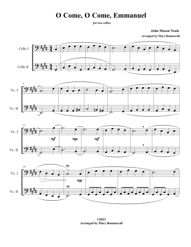 O Come, O Come, Emmanuel (arr. Mary Rounsavall)
