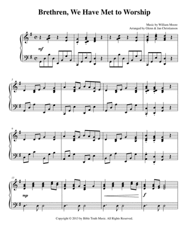 Brethren We Have Met To Worship (arr. Glenn & Jan Christianson)