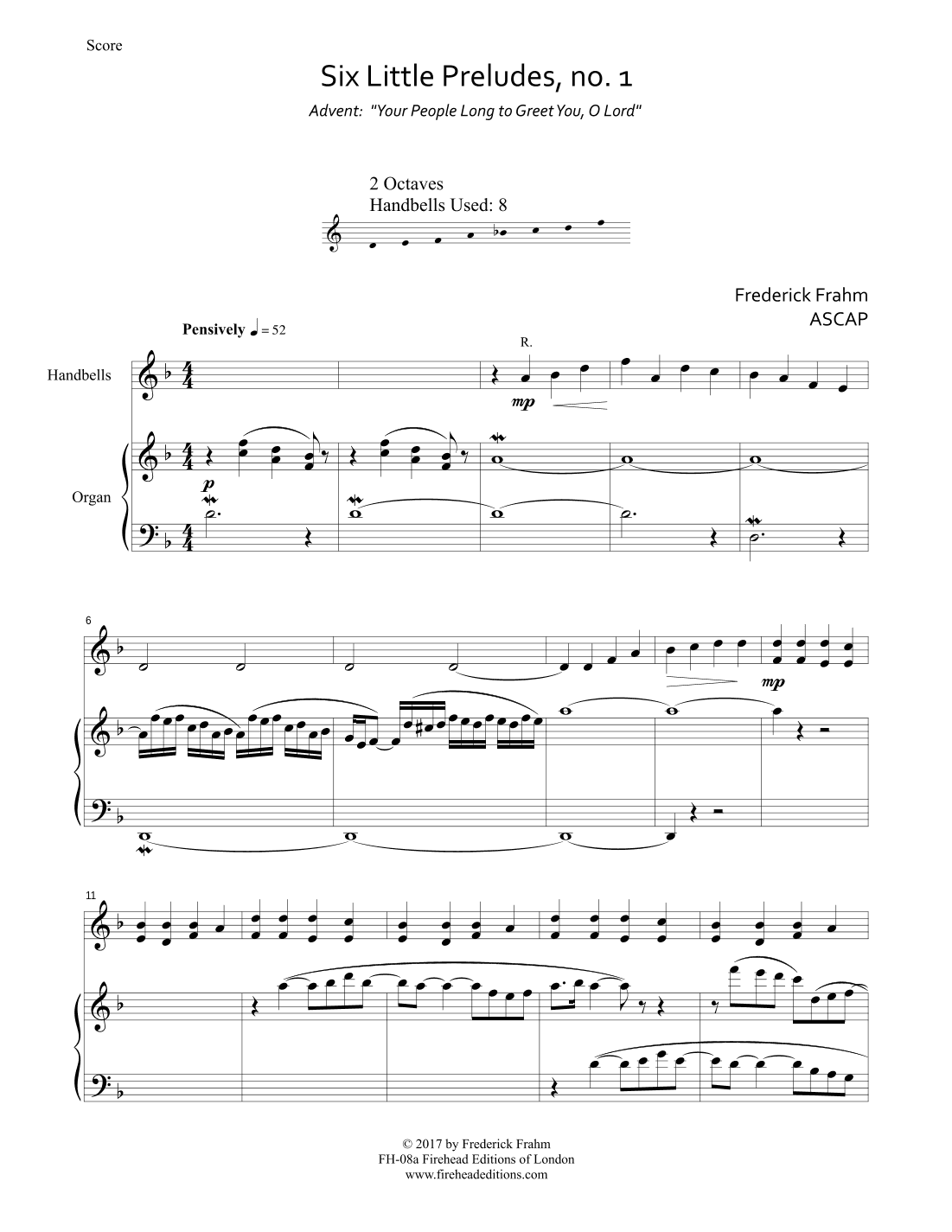 Six Little Preludes for Organ and Bells 1. Advent