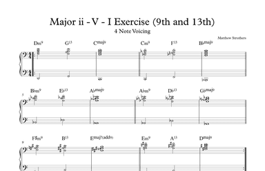 Major ii - V - I, 4-note Voicing, (9th and 13th)