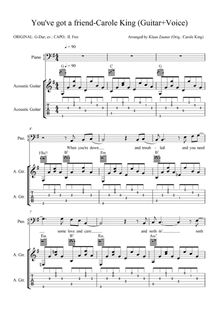 You've Got A Friend (arr. Klaus Zauner)